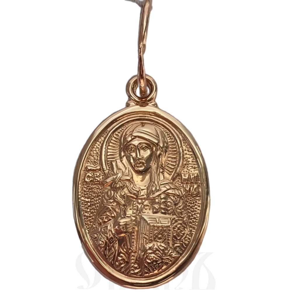 нательная икона святая равноапостольная нина просветительница грузии, золото 585 пробы красное (артикул 25-107)