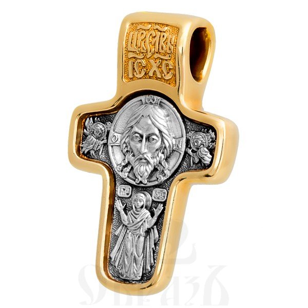 крест «спас нерукотворный. святитель николай чудотворец», золото 585 пробы, серебро 925 проба (арт. 301.201)