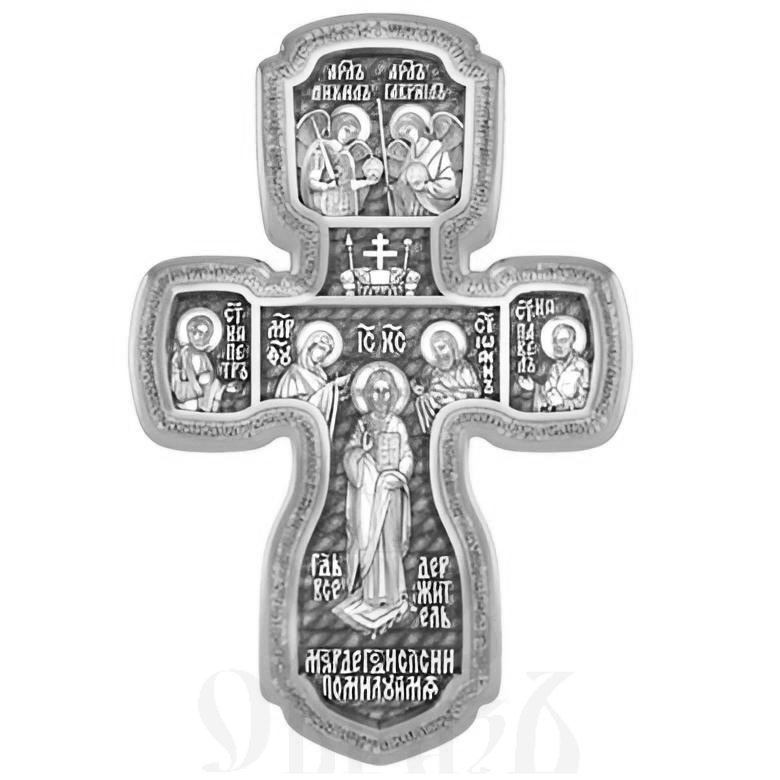 крест большой крещение господне, серебро 925 проба с родированием (арт. 17.048р)